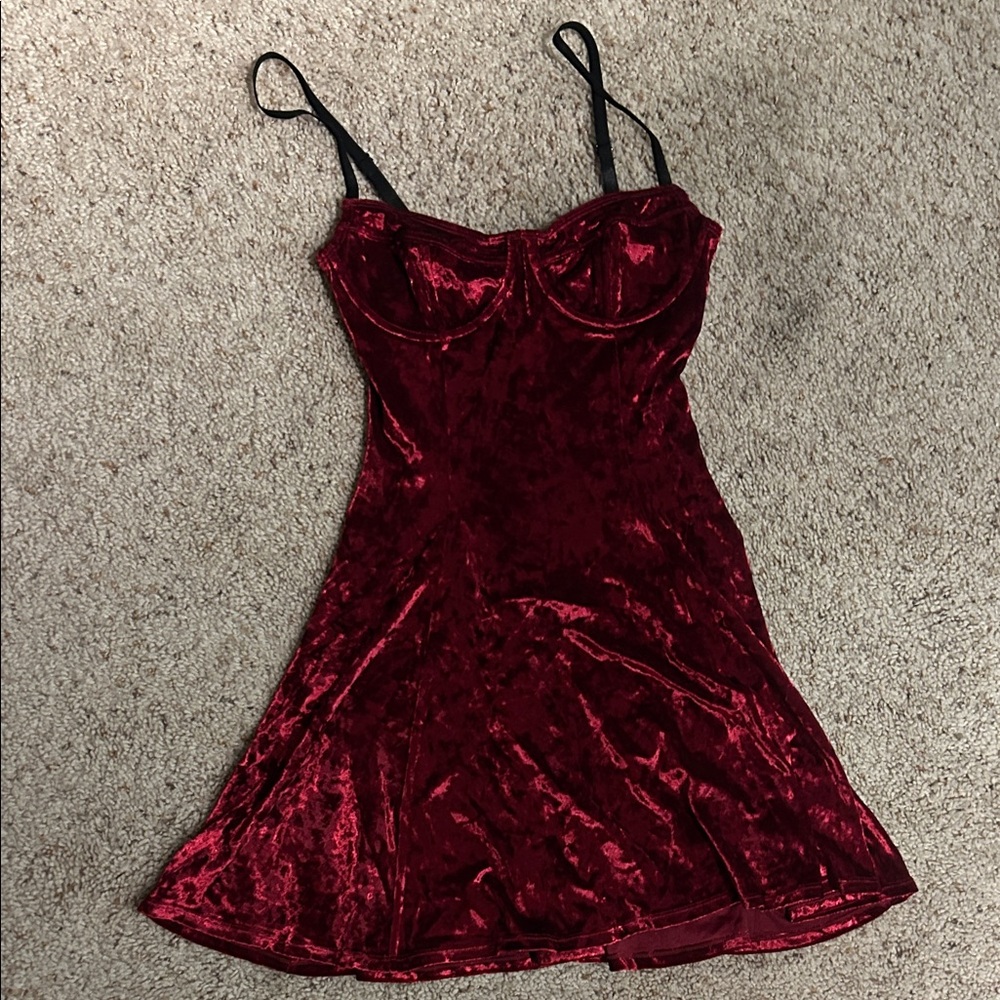 Dolls Kill Red Velvet Mini Dress by Current Mood